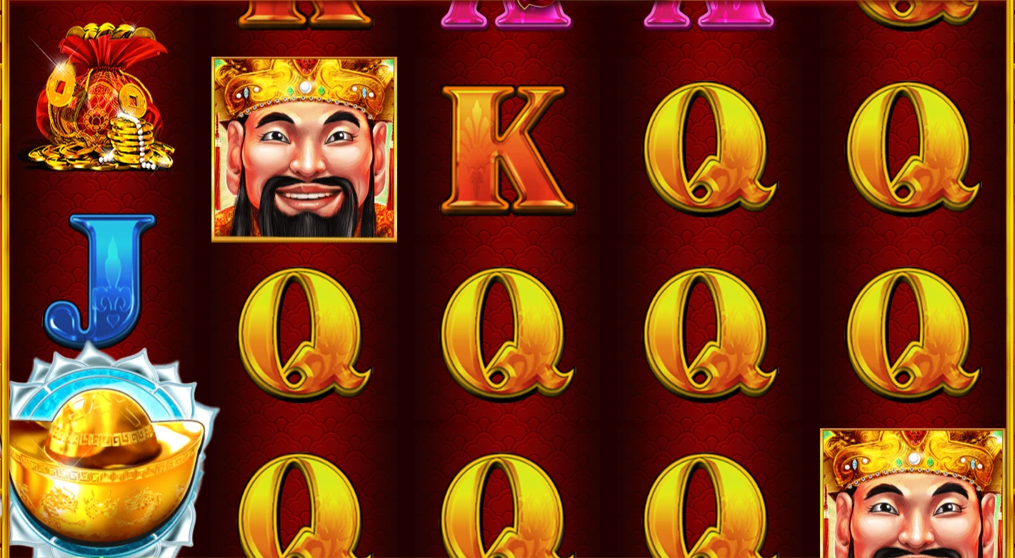 Fortune Hearts pokie base game reels with Action Stacked Symbols and HERO Wild