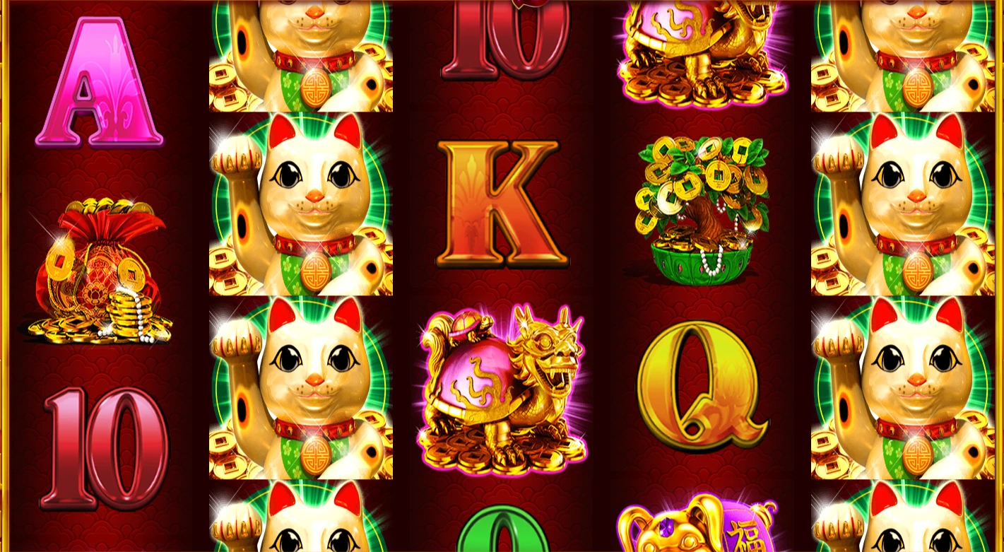 Stacked reel symbols on Fortune Hearts pokie compared to single symbols on adjacent reels