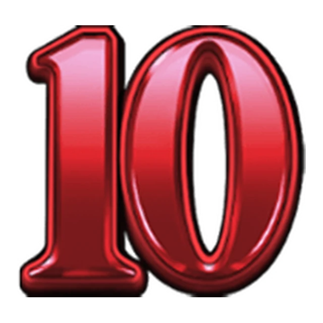 Ten card symbol from the Fortune Hearts low-pay set